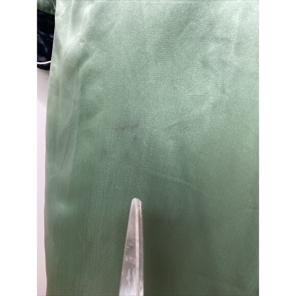 Vintage 100% Silk Kimono Robe Light Green Black XXL Embroidered Bird Floral Leaf - Picture 13 of 16